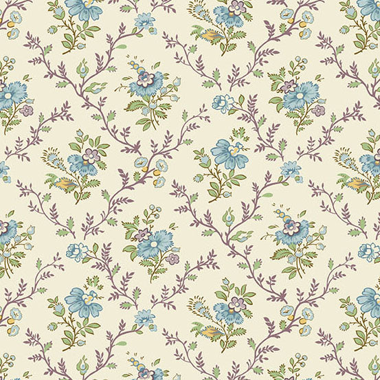 Ayla - Lattice Flowers in Azure