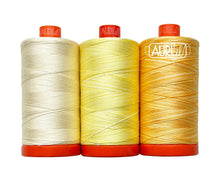 Load image into Gallery viewer, Aurifil Color Builder Flora 50wt 3pc Set Golden Trumpet
