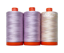 Load image into Gallery viewer, Aurifil Color Builder Flora 50wt 3pc Set Hawaiian Blue Ginger
