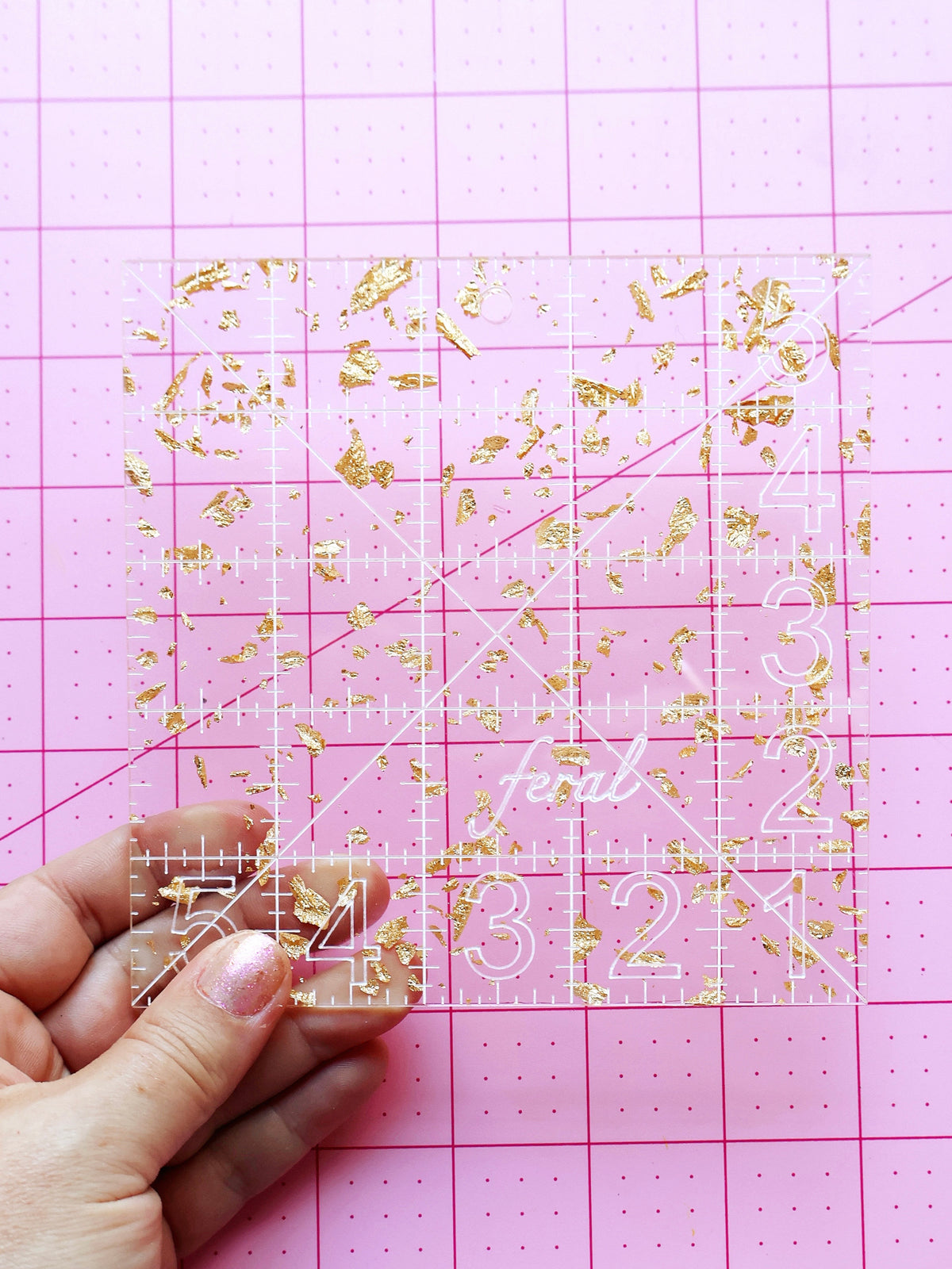 Charm Square Ruler in Golden