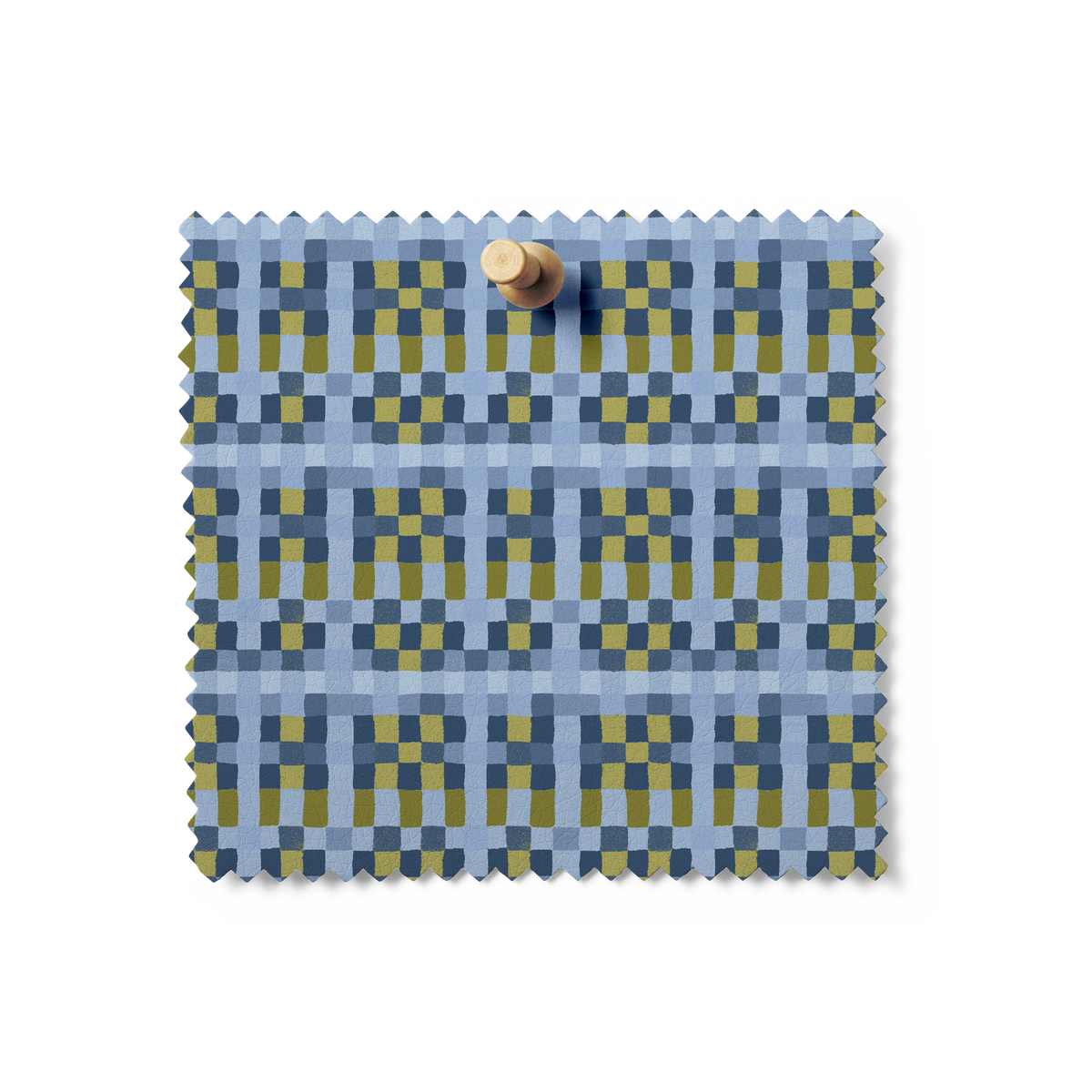 August Ellery - Patchwork Check in Delft Olive