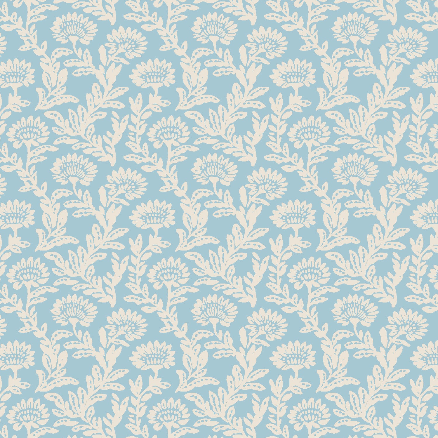 December House - The Pressed Garden in Porcelain Blue