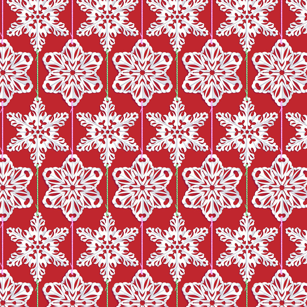 Cozy Christmas - Paper Flakes in Red Hot
