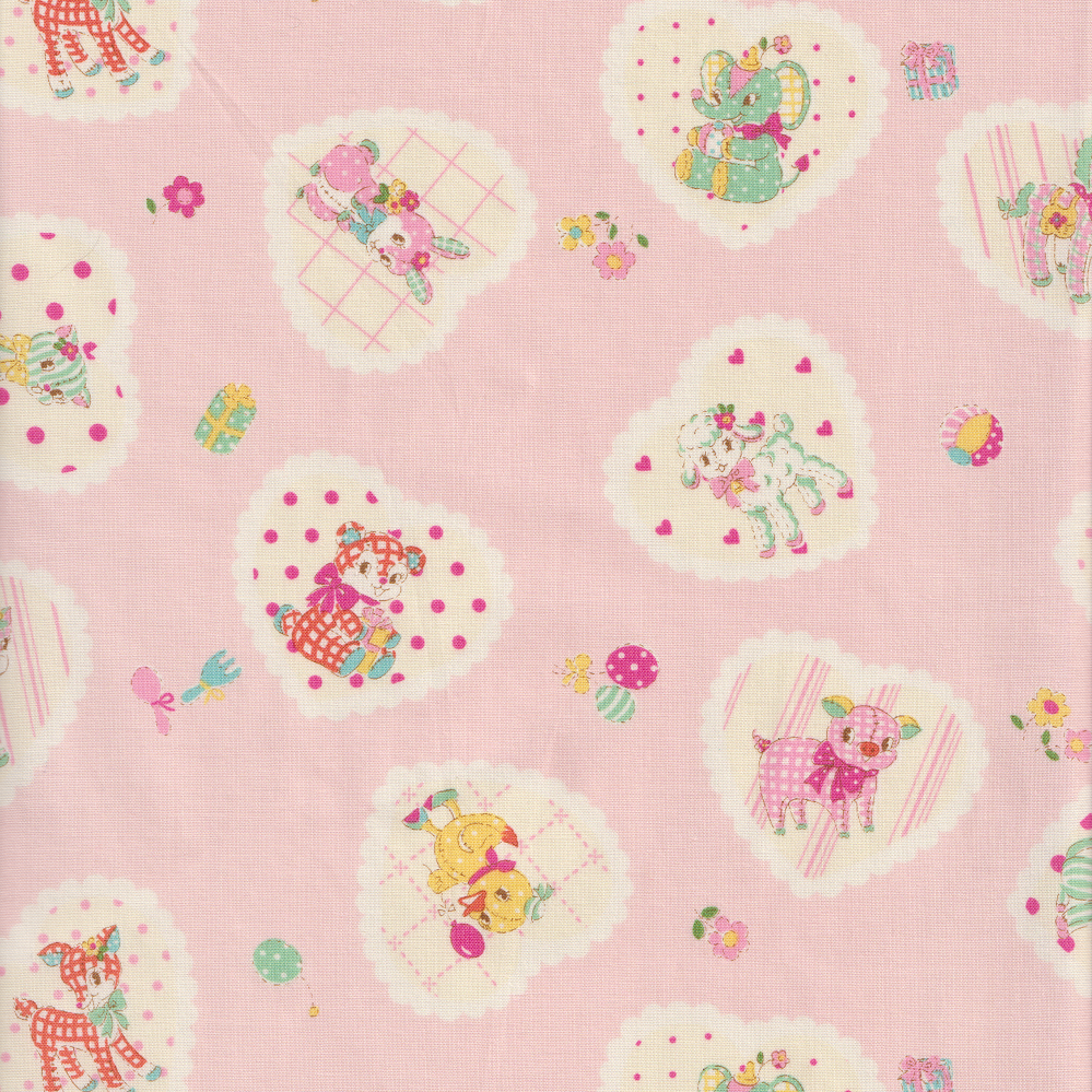 Atsuko Matsuyama - Baby Animals on Hearts in Pink