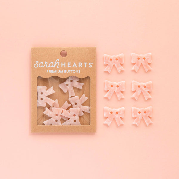 Sarah Hearts - Pink Bow Large 1" Buttons