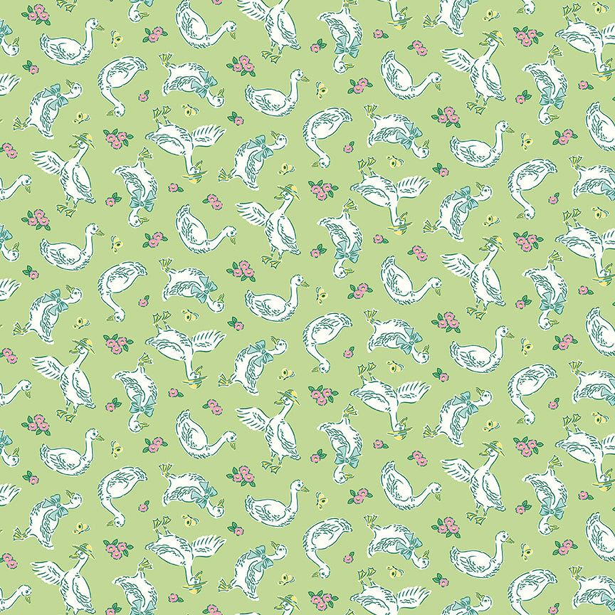 Traditional 30s - Geese in Green