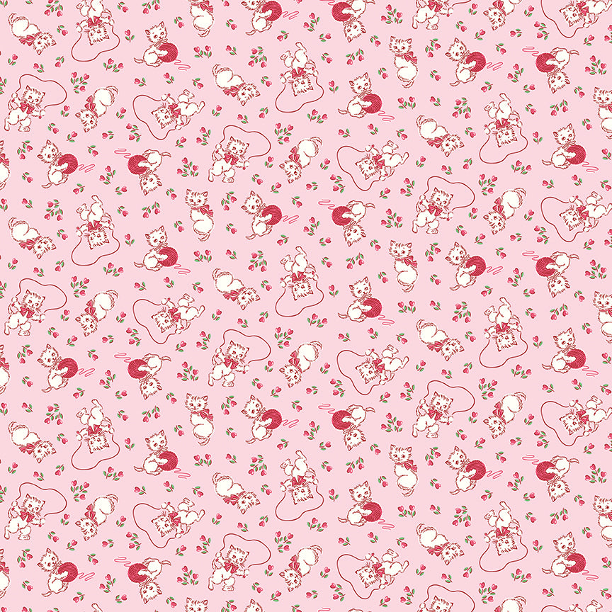 Traditional 30s - Kittens in Pink