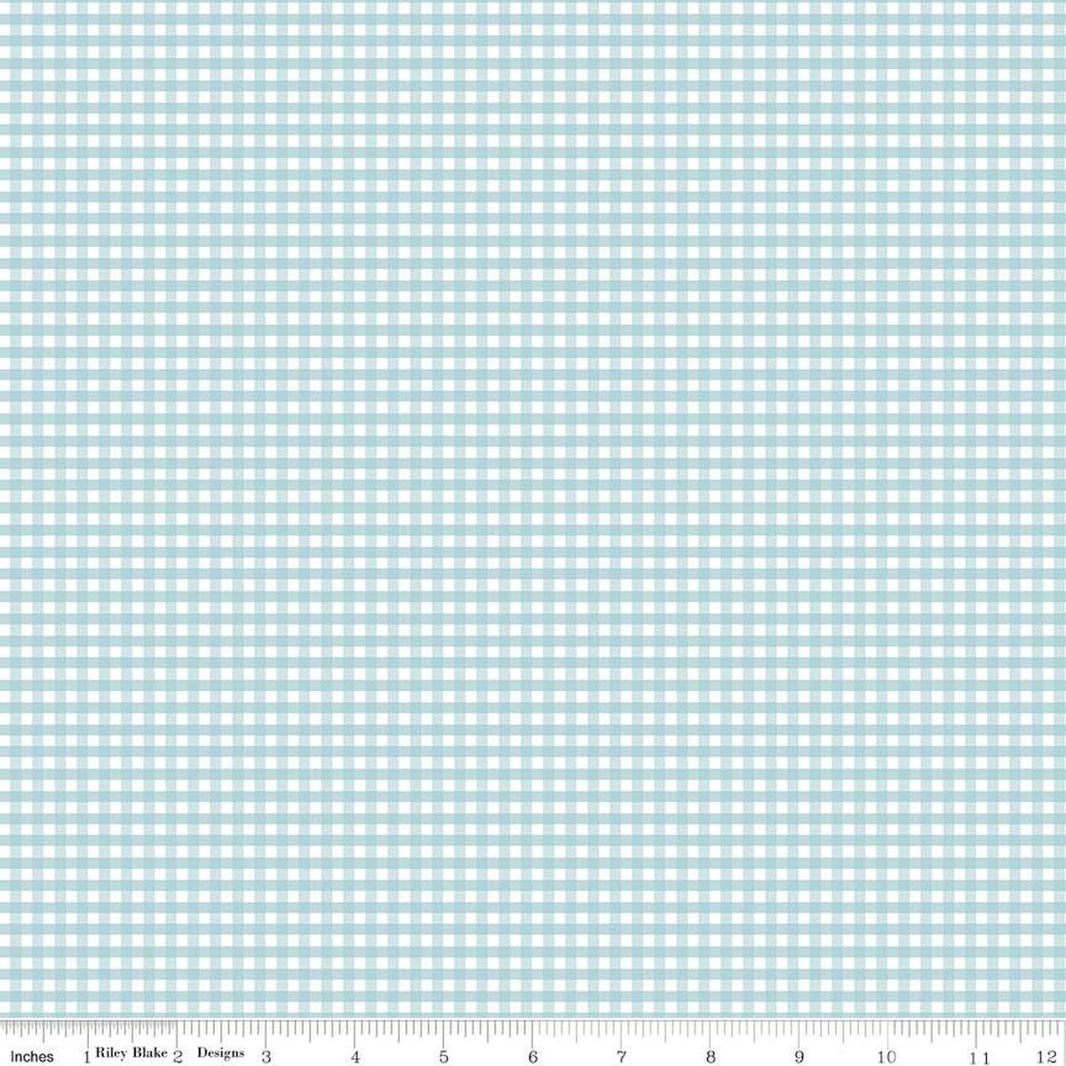 1/8" Small Gingham in Aqua