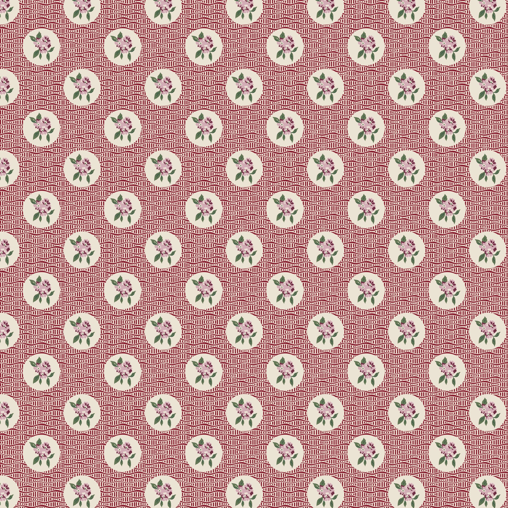 Heritage Garden - Cobblestone Flowers in Red