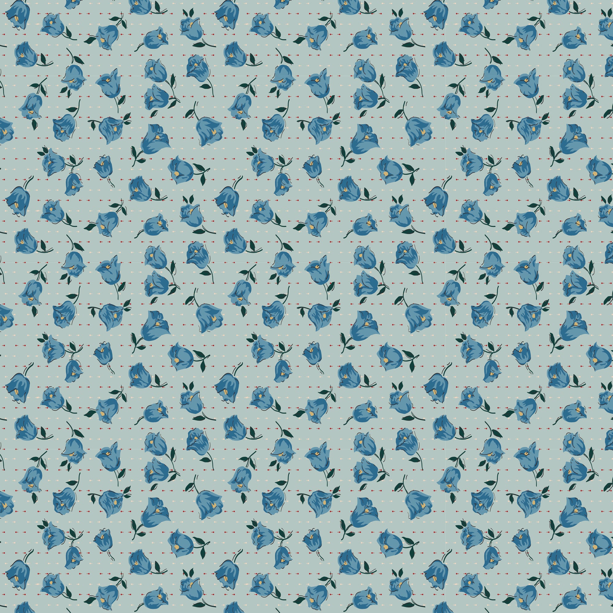 Heritage Garden - Floral Grove in Blue