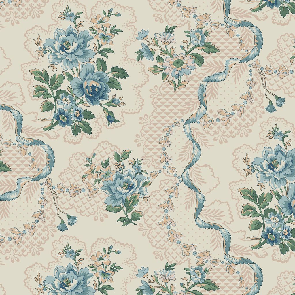 Constance - Rosemarie in Blue on Cream