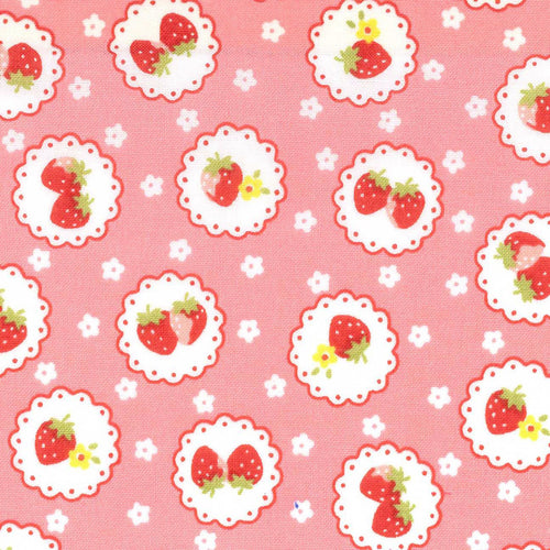 Happy Message - Strawberries on Lace in Pink