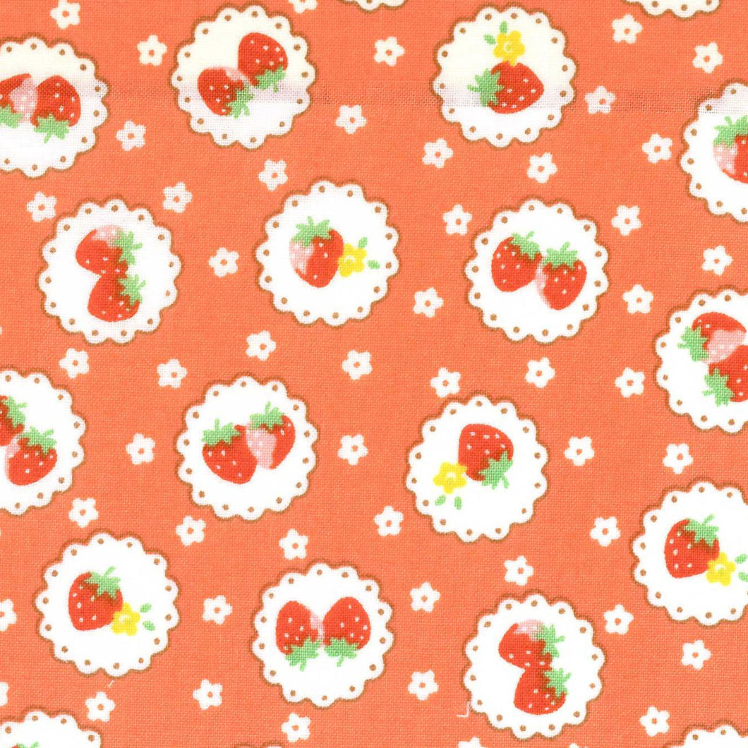 Happy Message - Strawberries on Lace in Orange