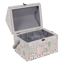 Load image into Gallery viewer, Appliqued and Embroidered Sewing Shop Storage Basket
