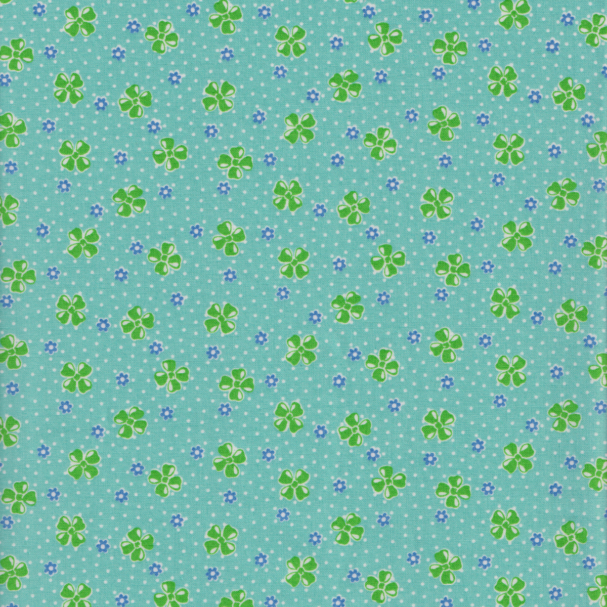 Happy Message - Four Loop Ribbons in Green on Blue