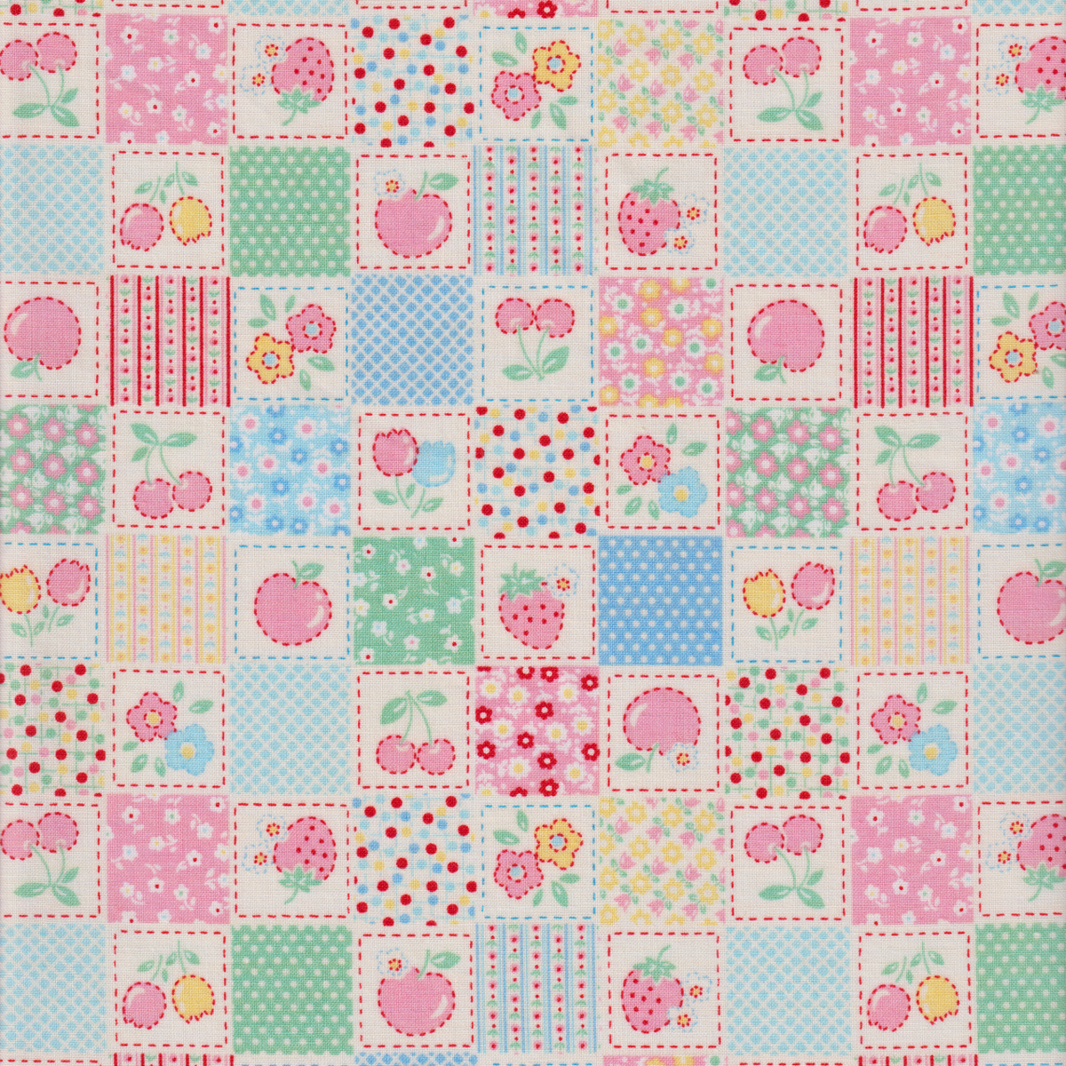 Happy Message - Small Square Patchwork in Yellow and Blue