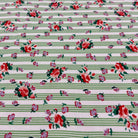 Momnson - Roses on Green Stripes