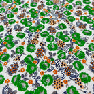 Momnson - Green Flowers With Berries on White