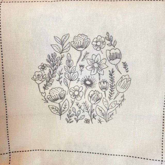 Botanical Embroidery  - Pre-Printed Linen Embroidery Panel or Kit