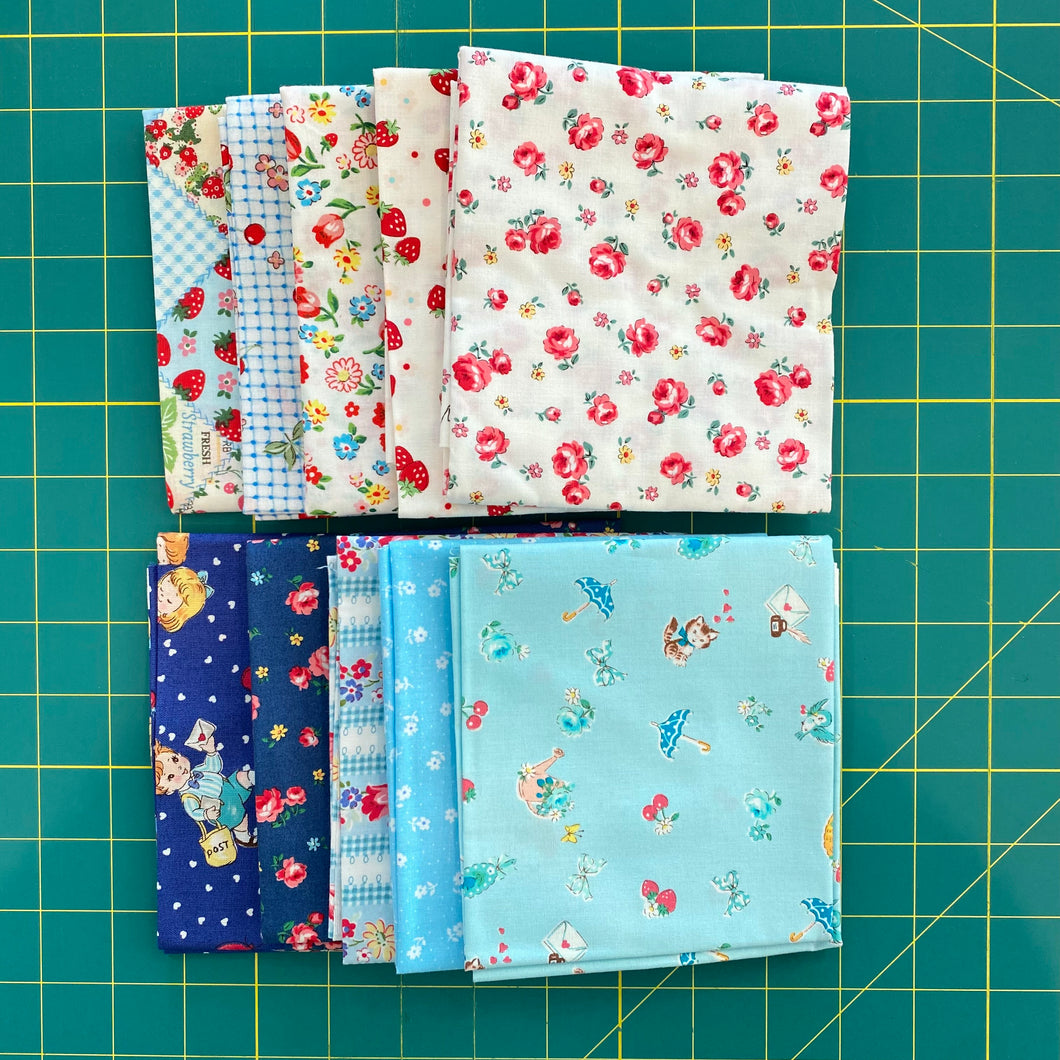 Atsuko Matsuyama &  Friends- Fat Quarter Bundle Blue 10