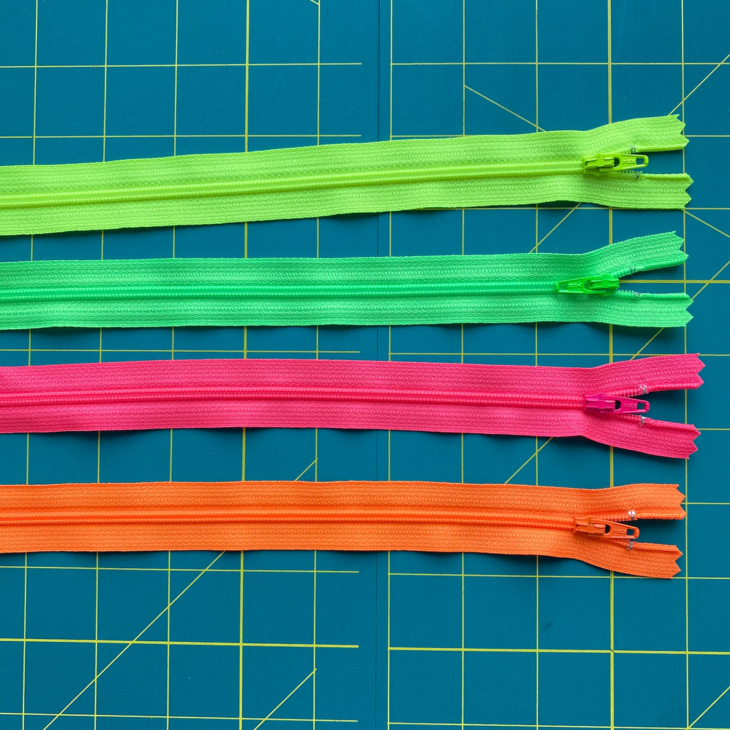 Neon 14-inch Zippers (Four Colors)