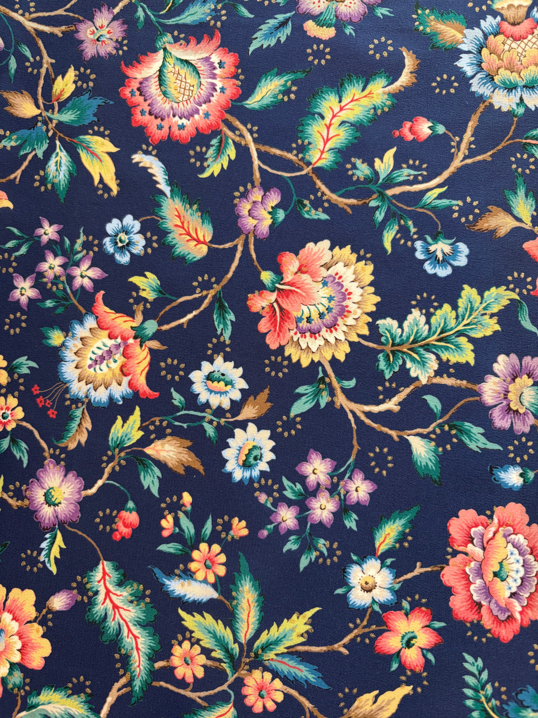 Liberty Kensington Silk Crepe De Chine Eva Bella Blossom A (Metallic)