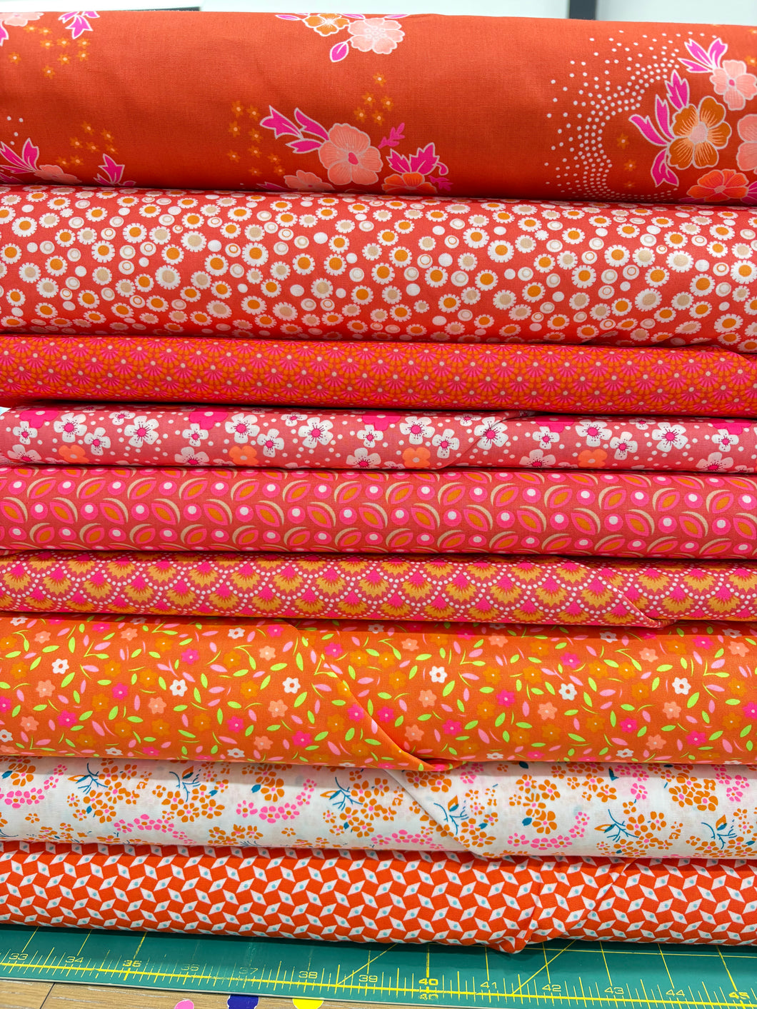 Petit Pan Tangerine Too Fat Quarter Bundle of 9