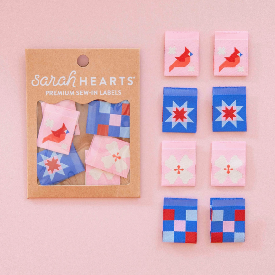 Sarah Hearts Labels - NC Quilt Block Multipack