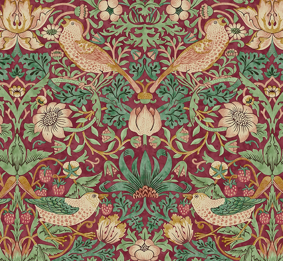 Morris & Co - Strawberry Thief in Dawnrose