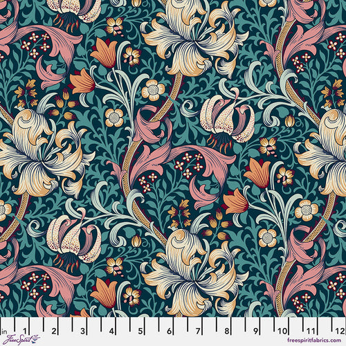 Morris & Co - Red House - Golden Lily in Teal