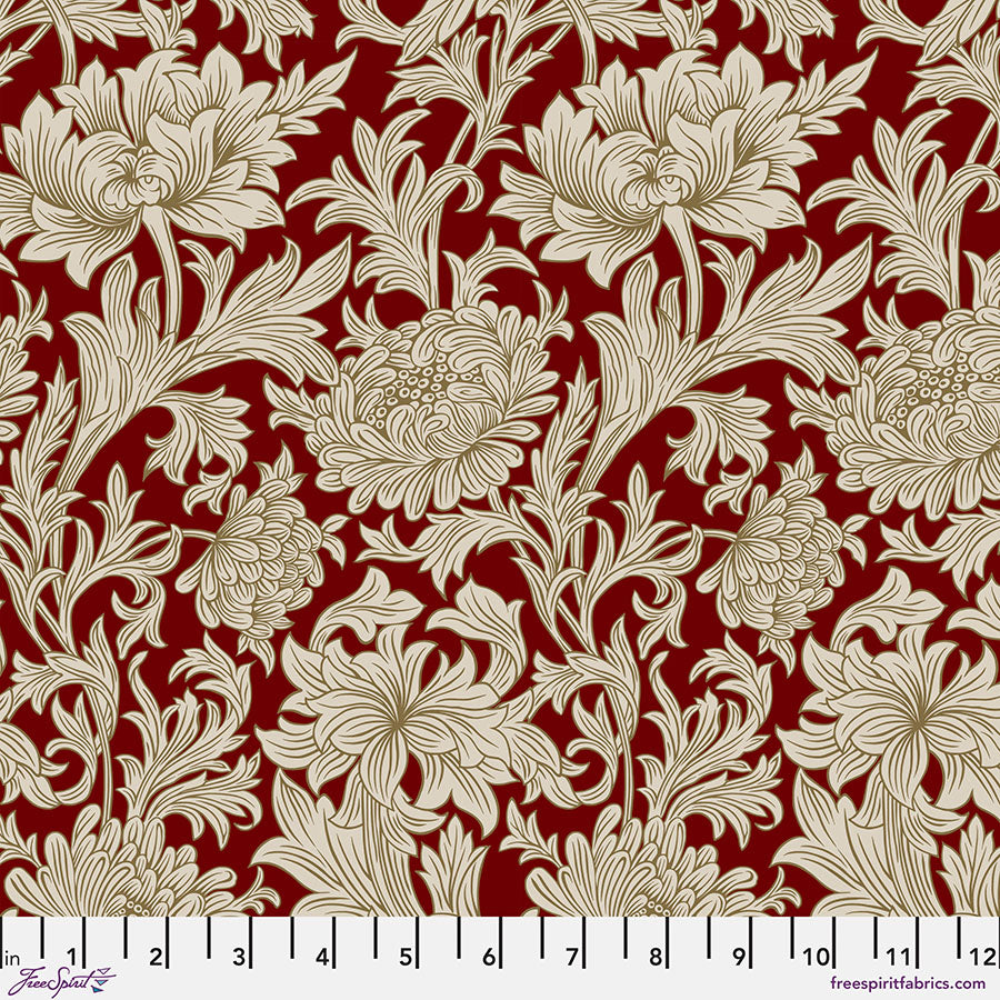Oxford Holiday- Chrysanthemum Tonal in Crimson