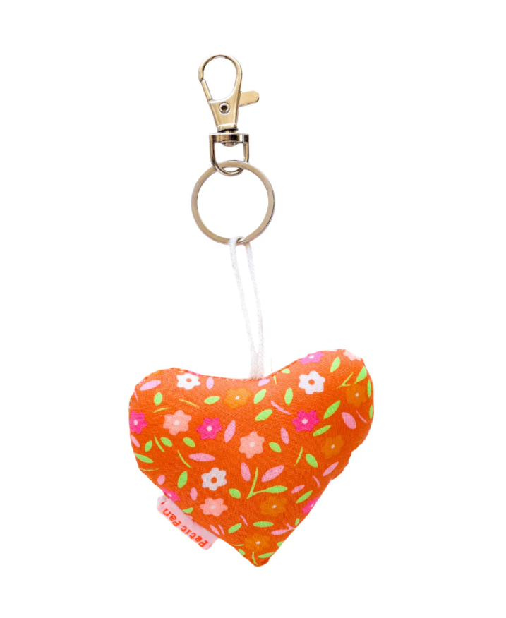 Heart Keychain - Peace and Love Tangerine