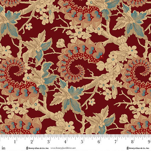 Philomena - Quirky Swirls in Red Teal