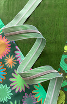 Green Stripe Zipper Tape (3yd)