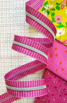 Wide Pink Stripe Zipper Tape (3yd)