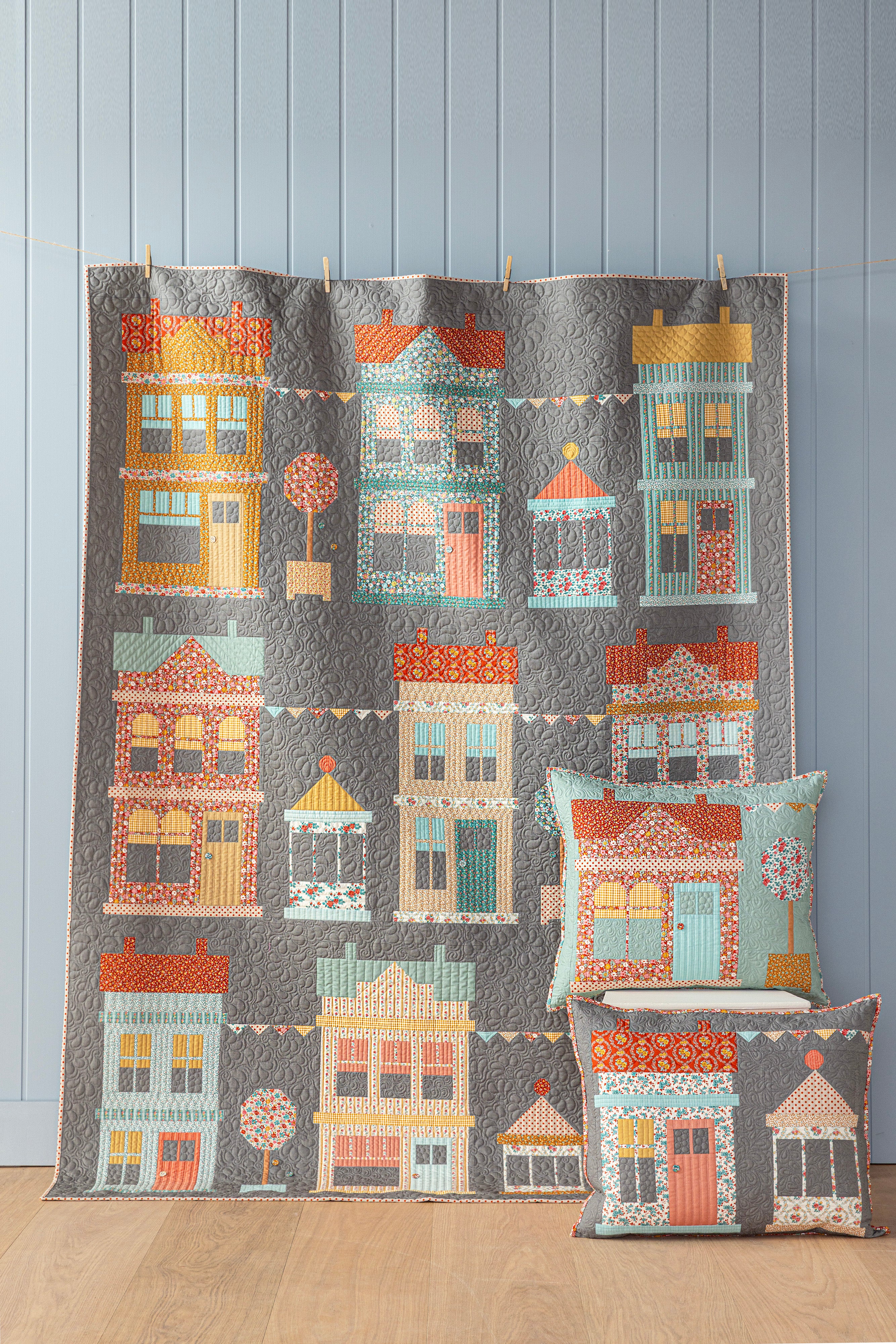 Village Life Village Life in Charcoal Quilt Kit 