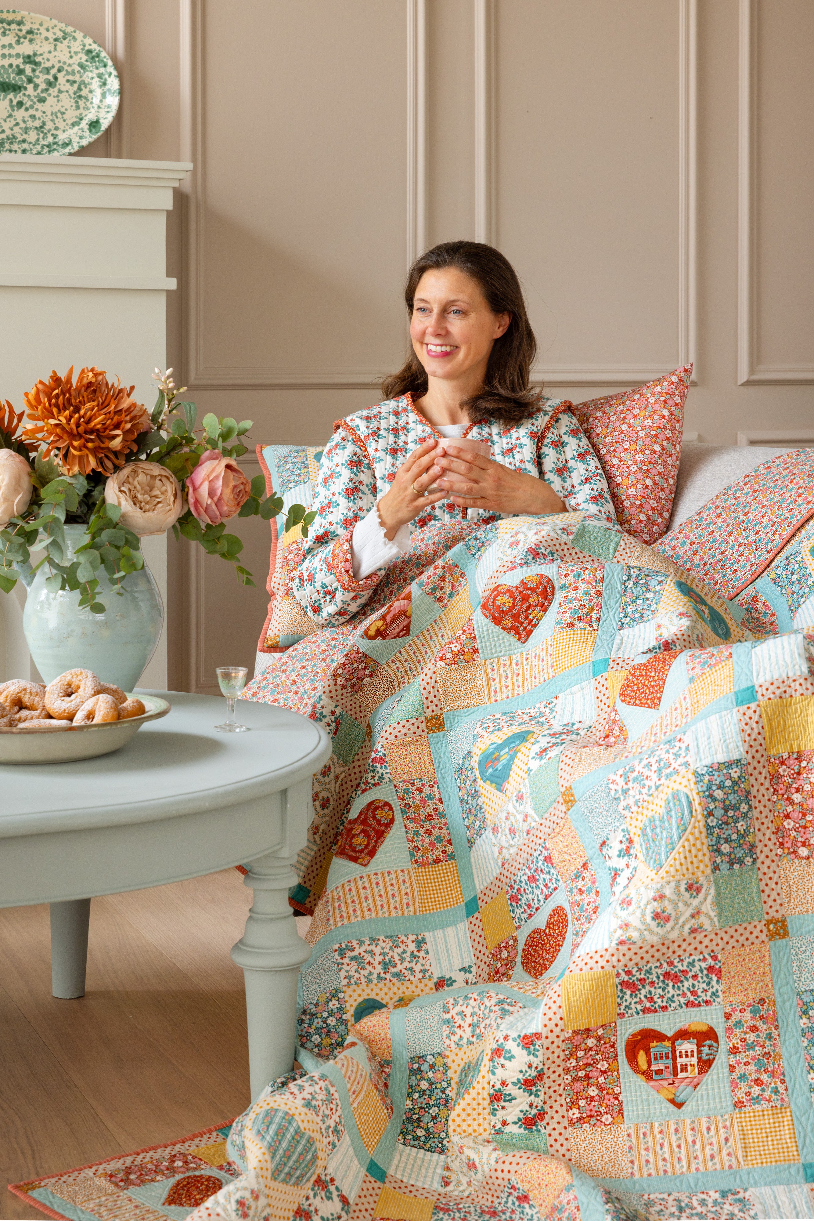 Pre-Order Village Life Heart of the Village in Rust Quilt Kit