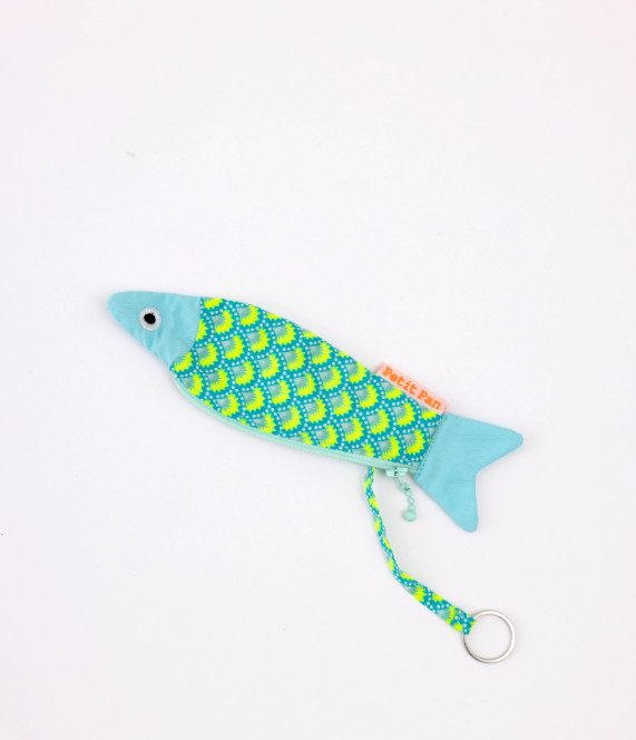 Fish Coin Pouch Keychain - Wasabi Aruba Blue