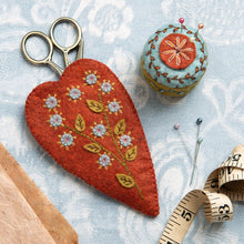 Load image into Gallery viewer, Wool Felt Craft Kit- Embroidered Scissors Pouch and Mini Pincushion

