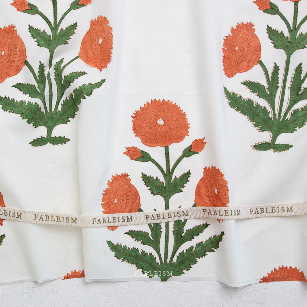 Indian Block Prints Cottage - Boho Floral in Sienna