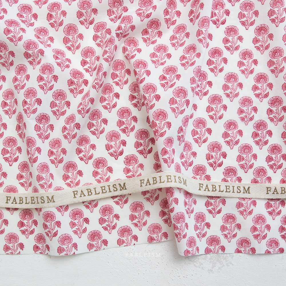 Indian Block Prints Cottage - Stamp Floral in Pink