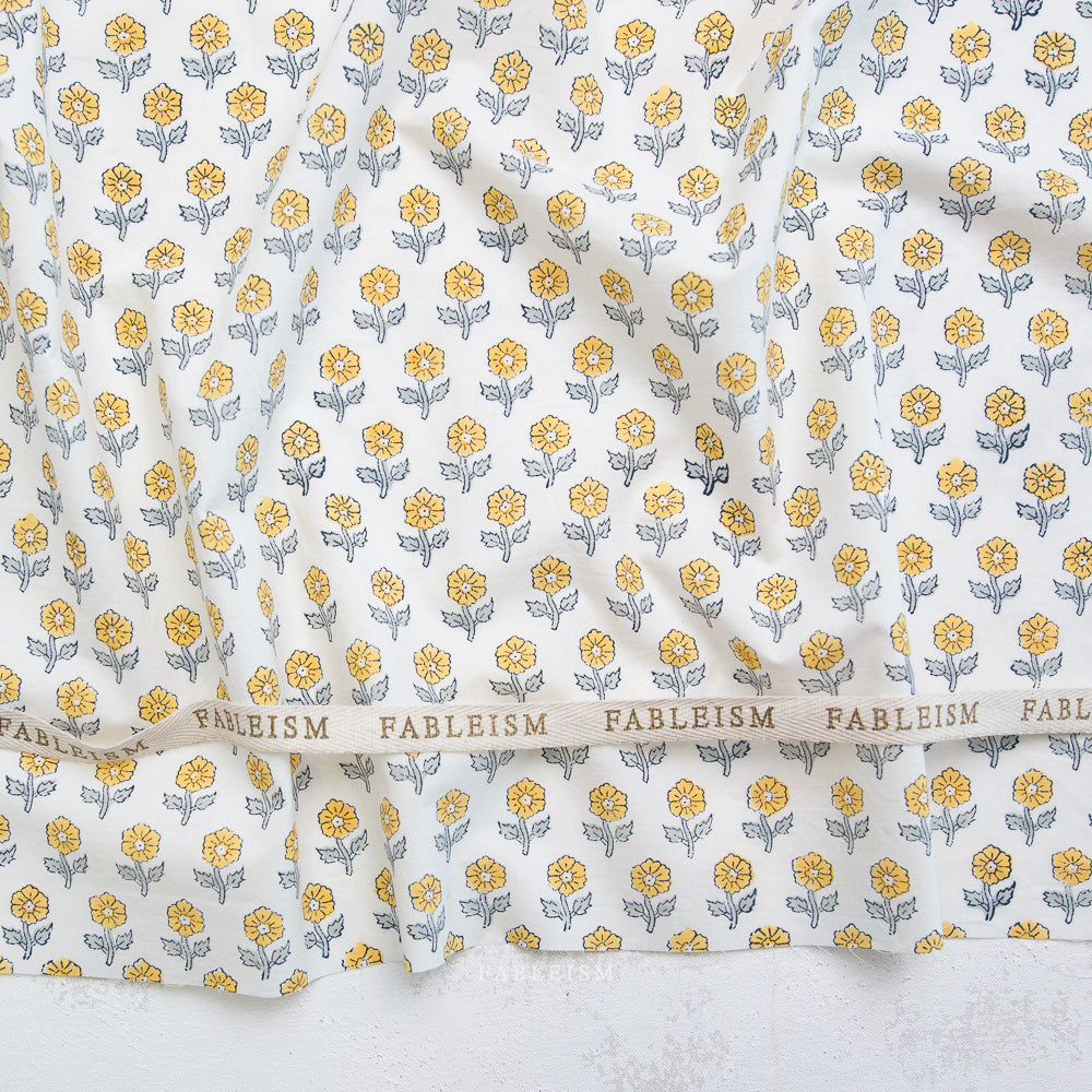 Indian Block Prints Cottage - Flowerling in Yellow