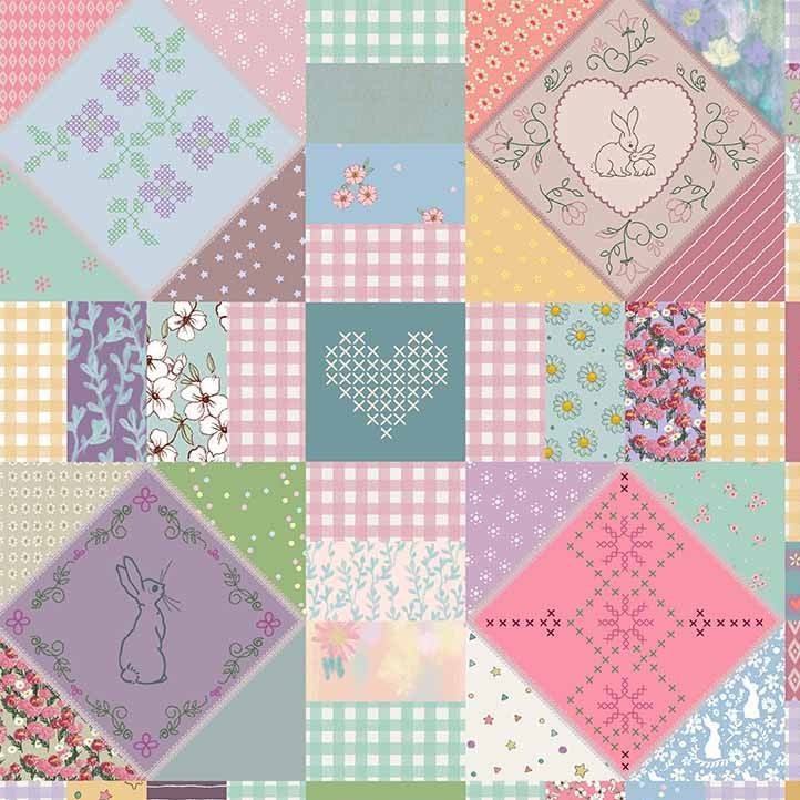 Crafternoon - Patchwork Artwork in Multi
