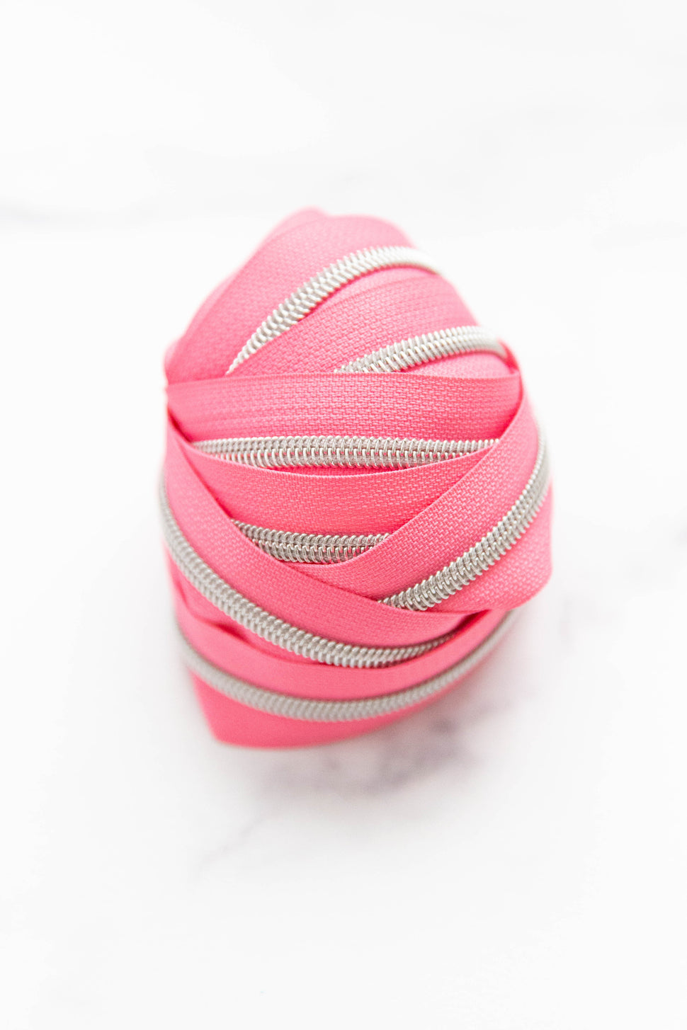 Bright Solid Colored Zipper Tape - Rose Glow