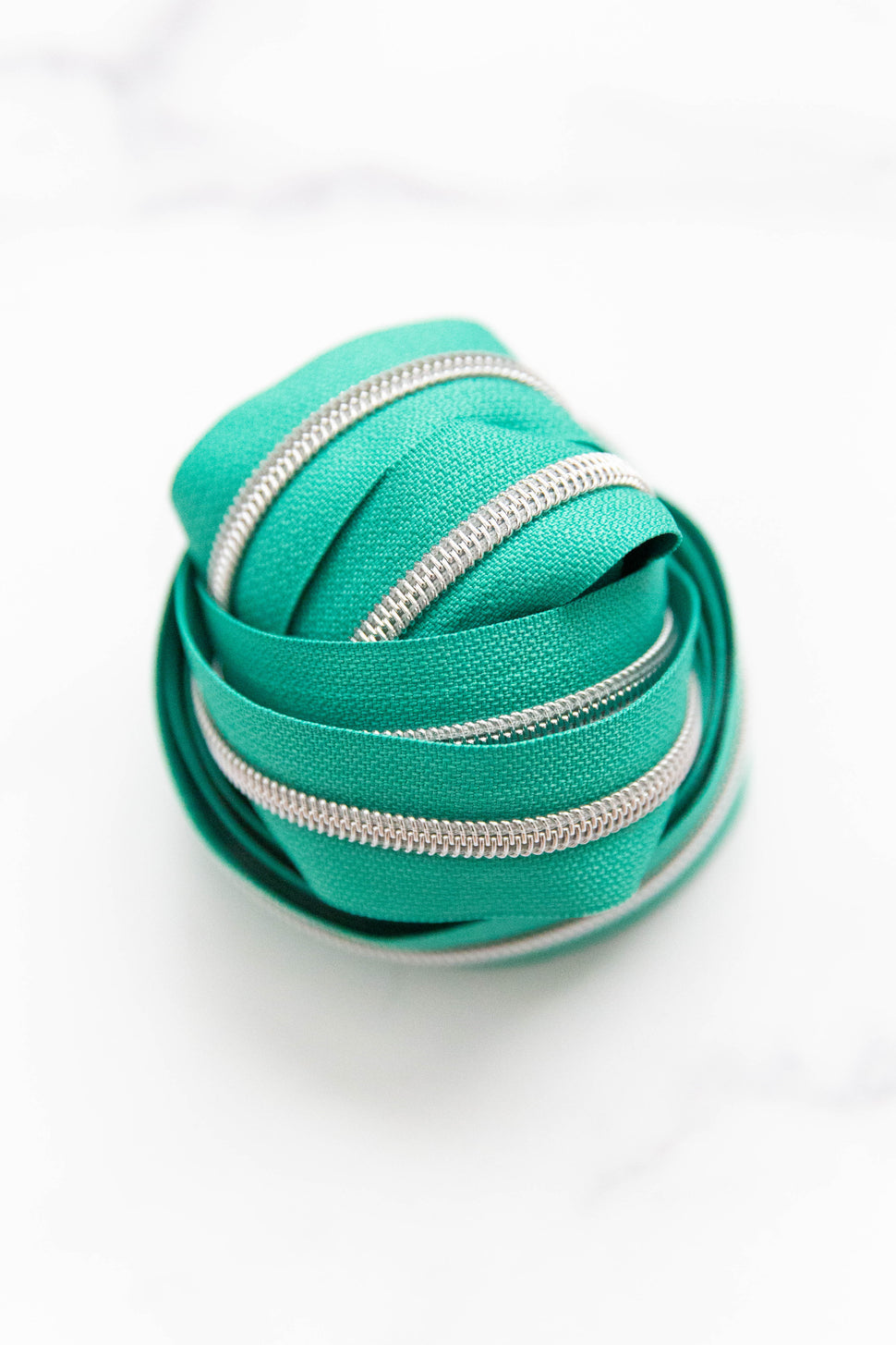 Bright Solid Colored Zipper Tape - Sea Glass