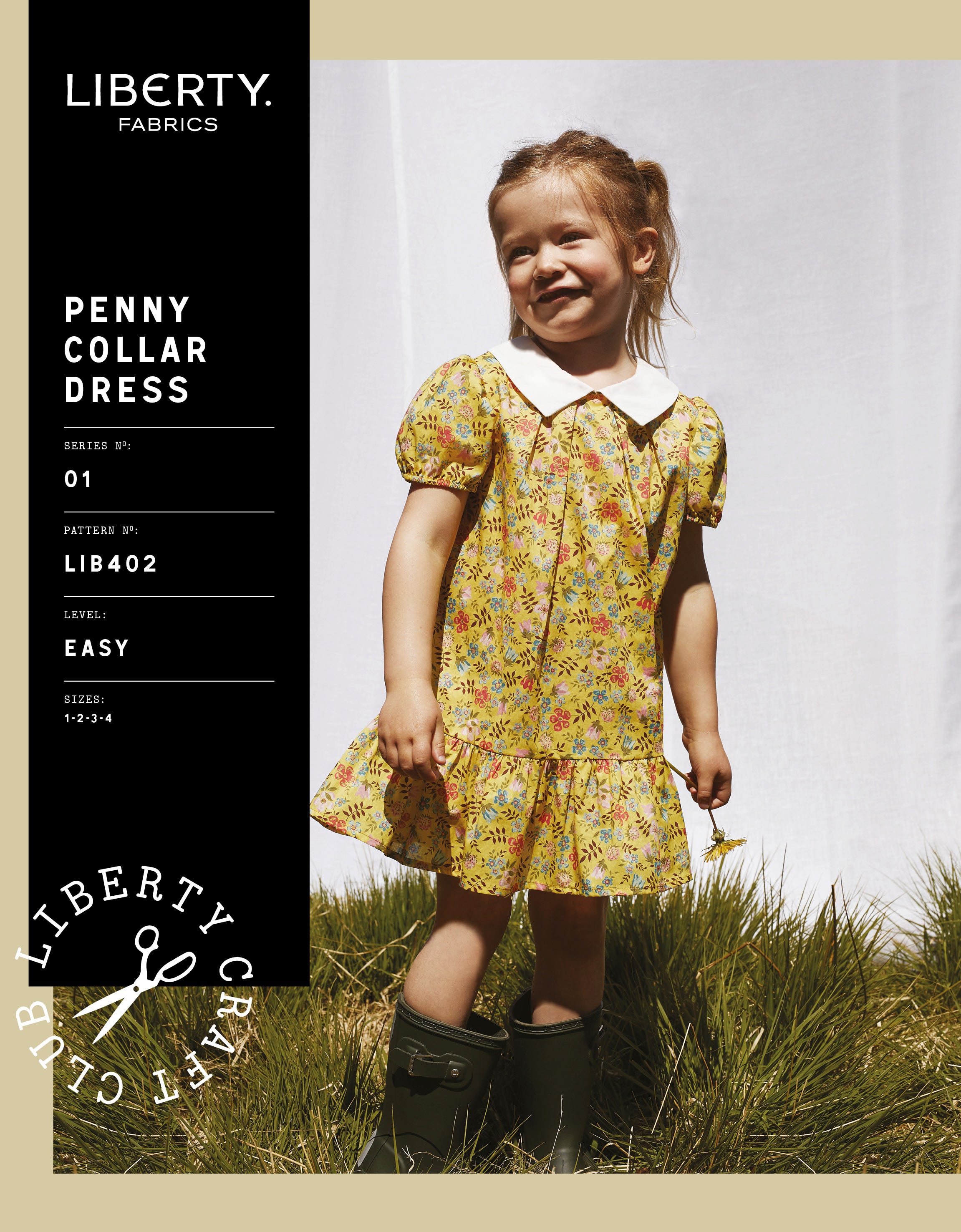 Liberty Sewing Pattern - Penny Collar Dress Children Size 12M-4T