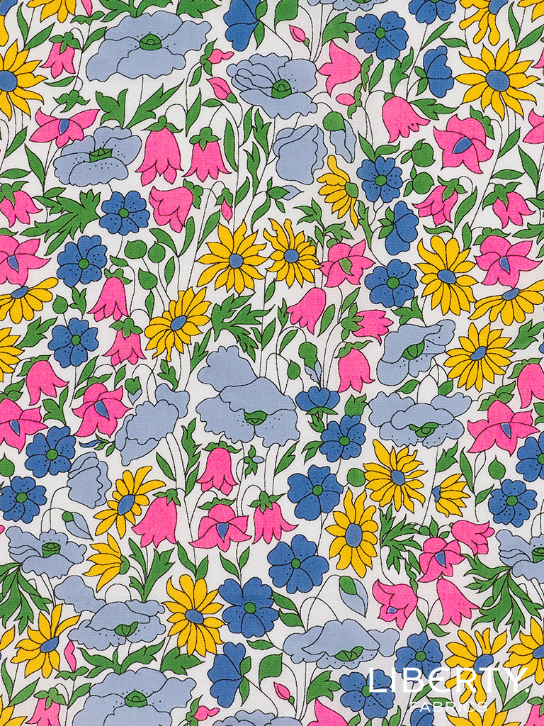 Liberty Fabrics Tana Lawn© Poppy and Daisy V Neon Pink