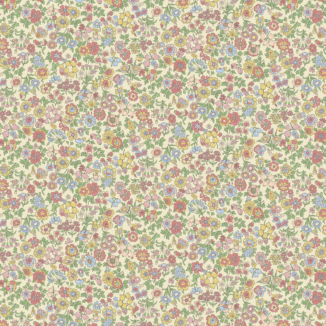 Botanist Lawn - Floral in Cream, Yellow, Pink, and Peach