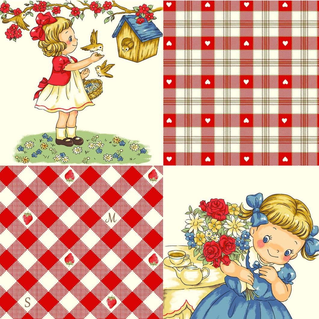 Margaret and Sophie Love Strawberry- Large Patchwork in Red