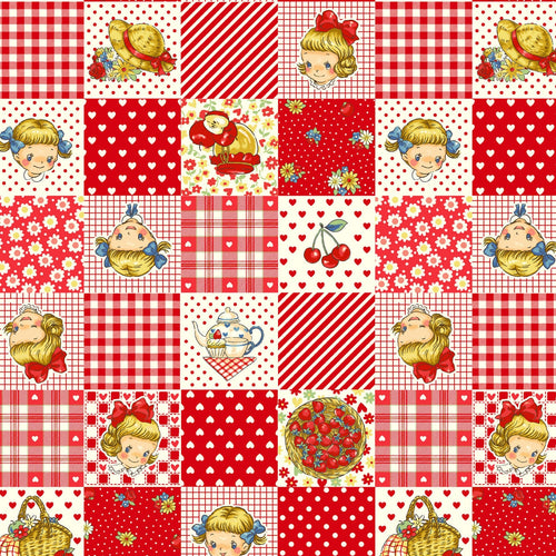 Margaret and Sophie Love Strawberry- Small Patchwork in Red